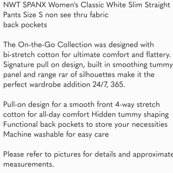 SPANX Women's Classic White shapewear SlimStraight Pants - Picture 5 of 10